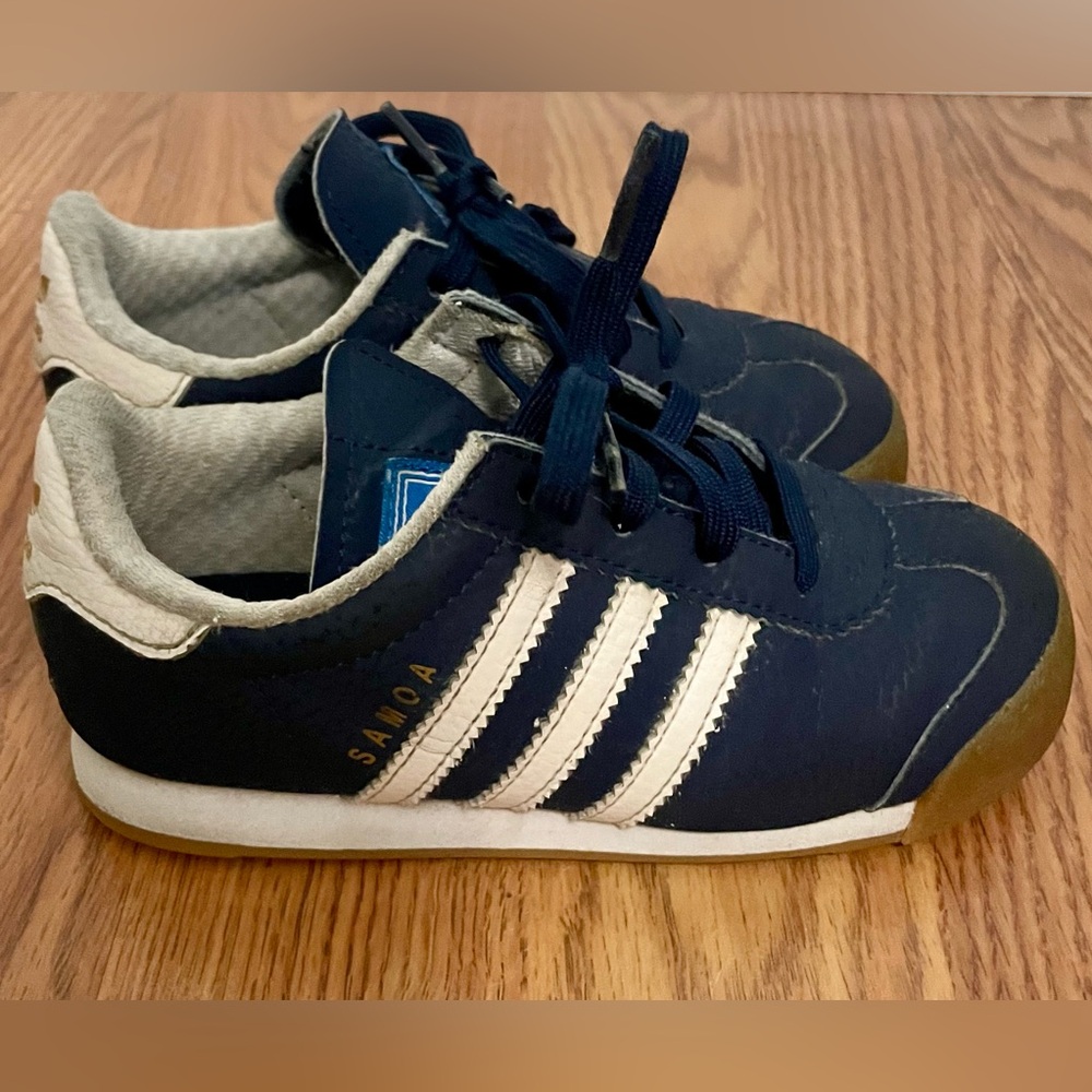 adidas Kids Navy Blue and White Samoa Sneakers